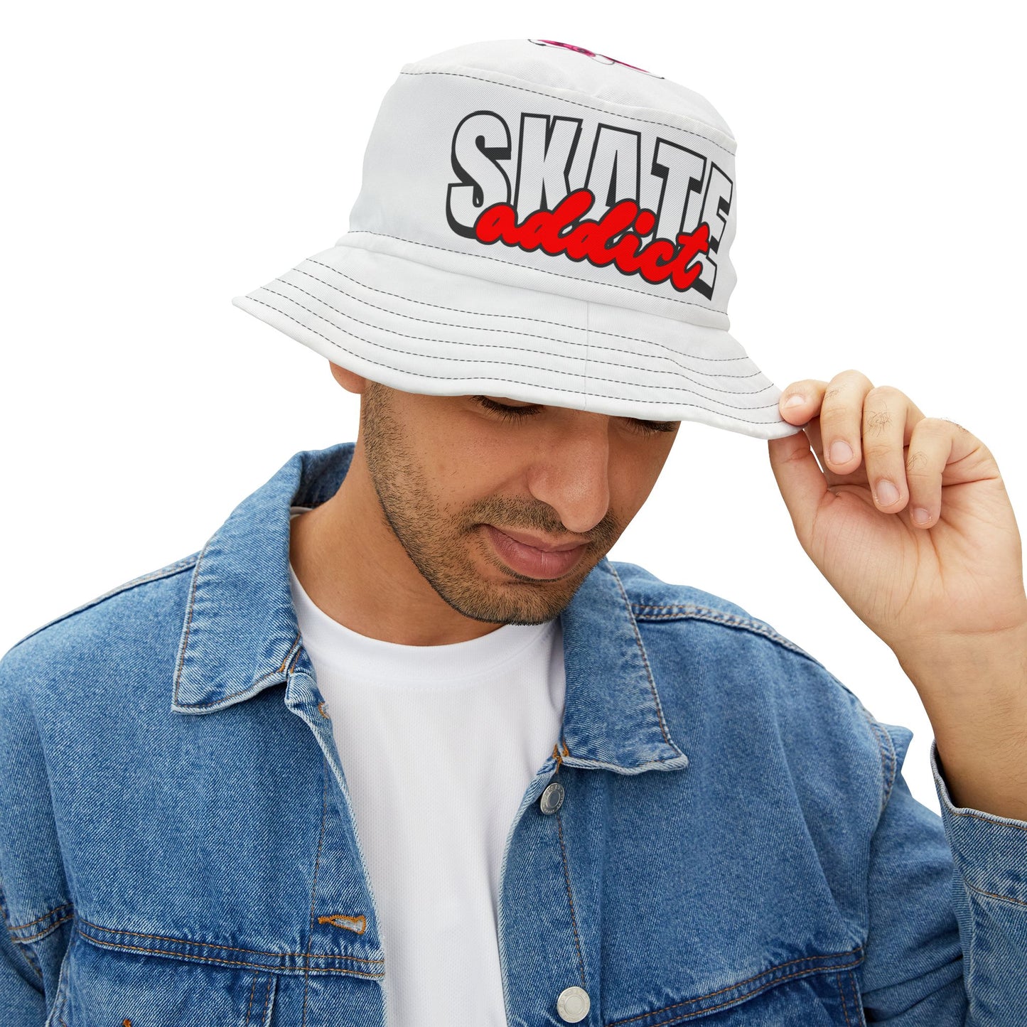 White Skate Addict Bucket Hat