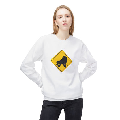 Warning Skater Unisex Fleece Crewneck Sweatshirt