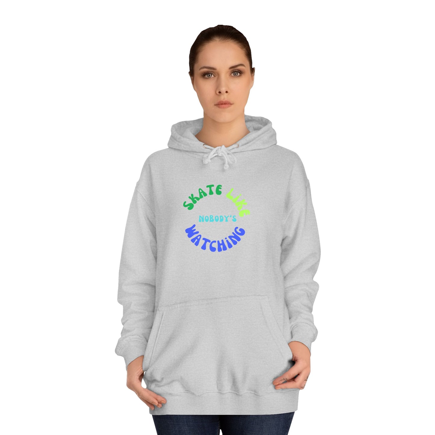 Blue/Green Skate Like Nobody's Watching Unisex Hoodie