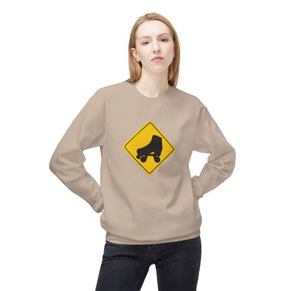 Warning Skater Unisex Fleece Crewneck Sweatshirt