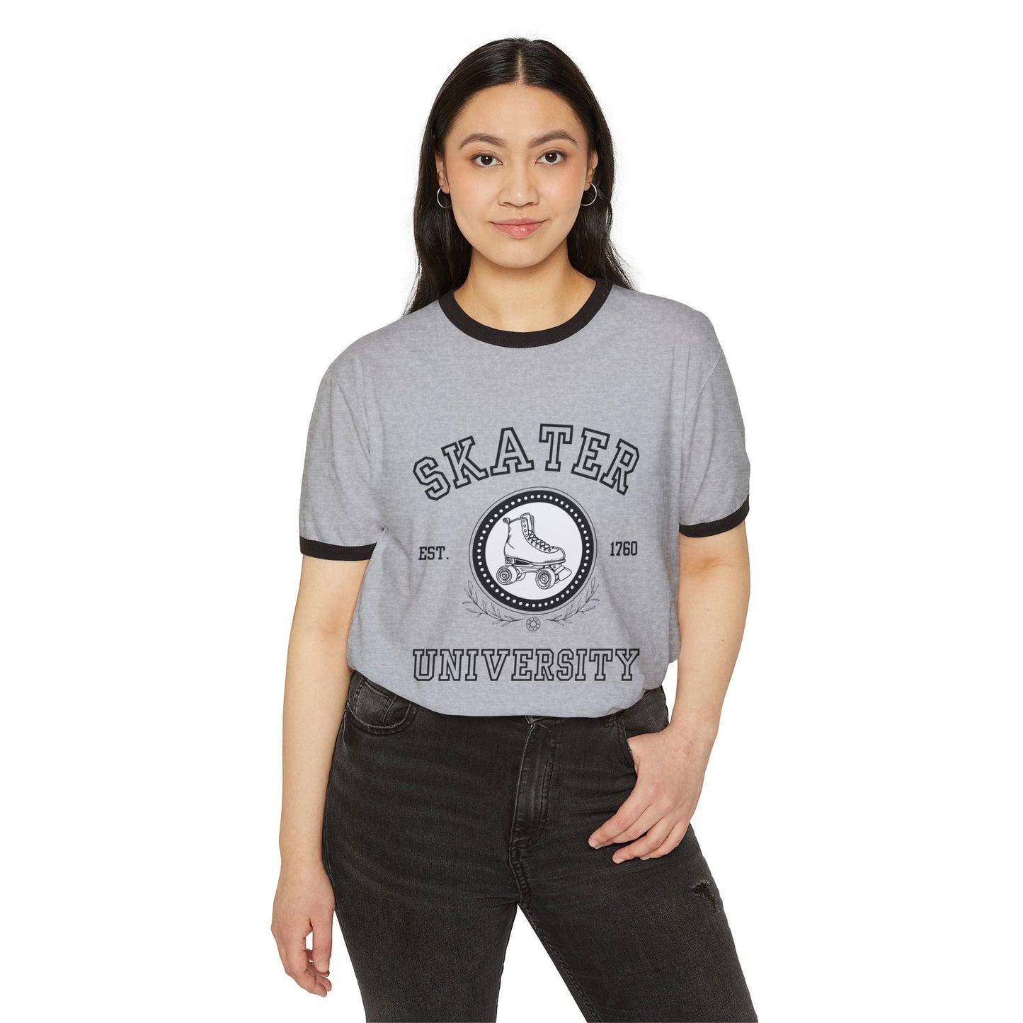 Skater University (Solid) Unisex Cotton Ringer T-Shirt