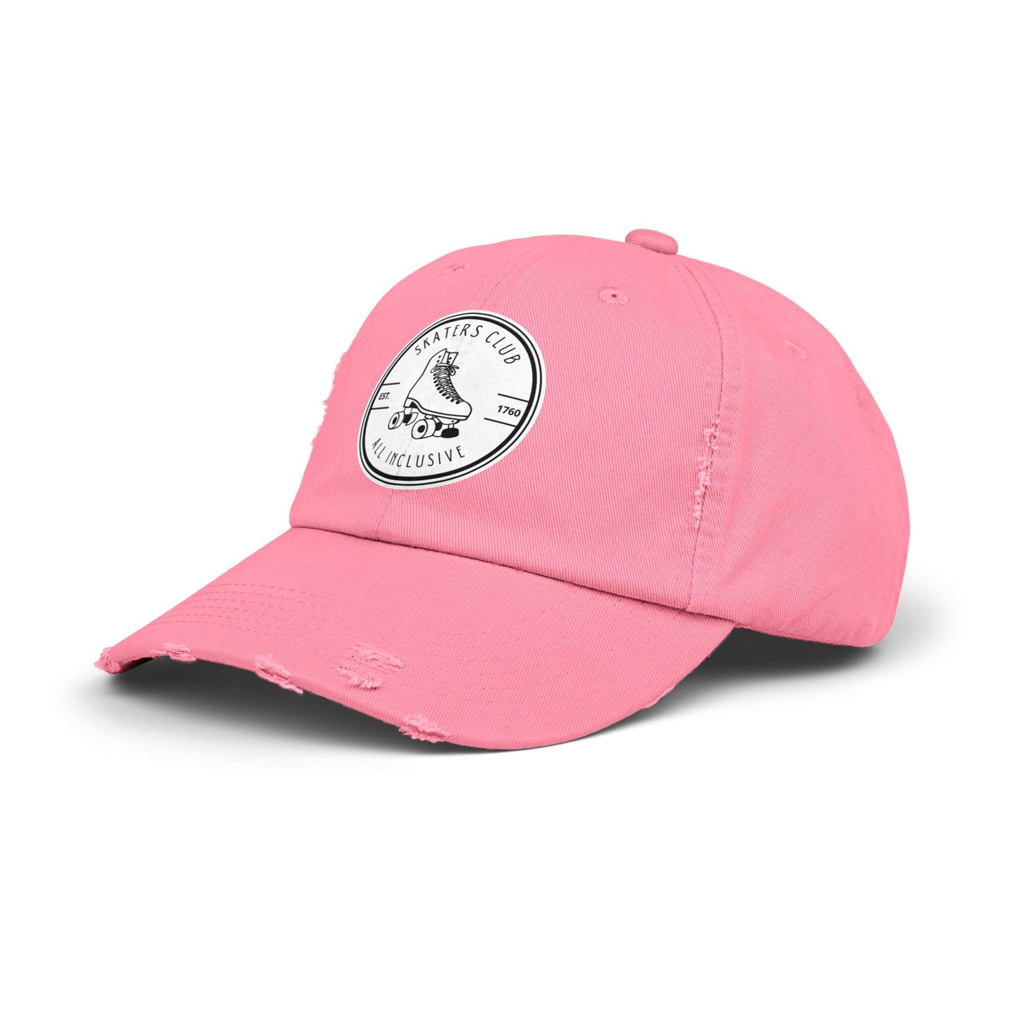 White Skaters Club Distressed Cap