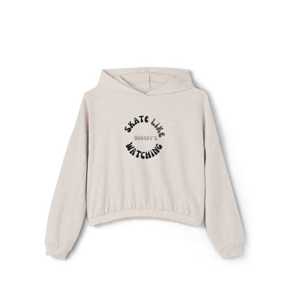 Women’s Cropped Monotone Skate Like Nobody's Watching Sweatshirt