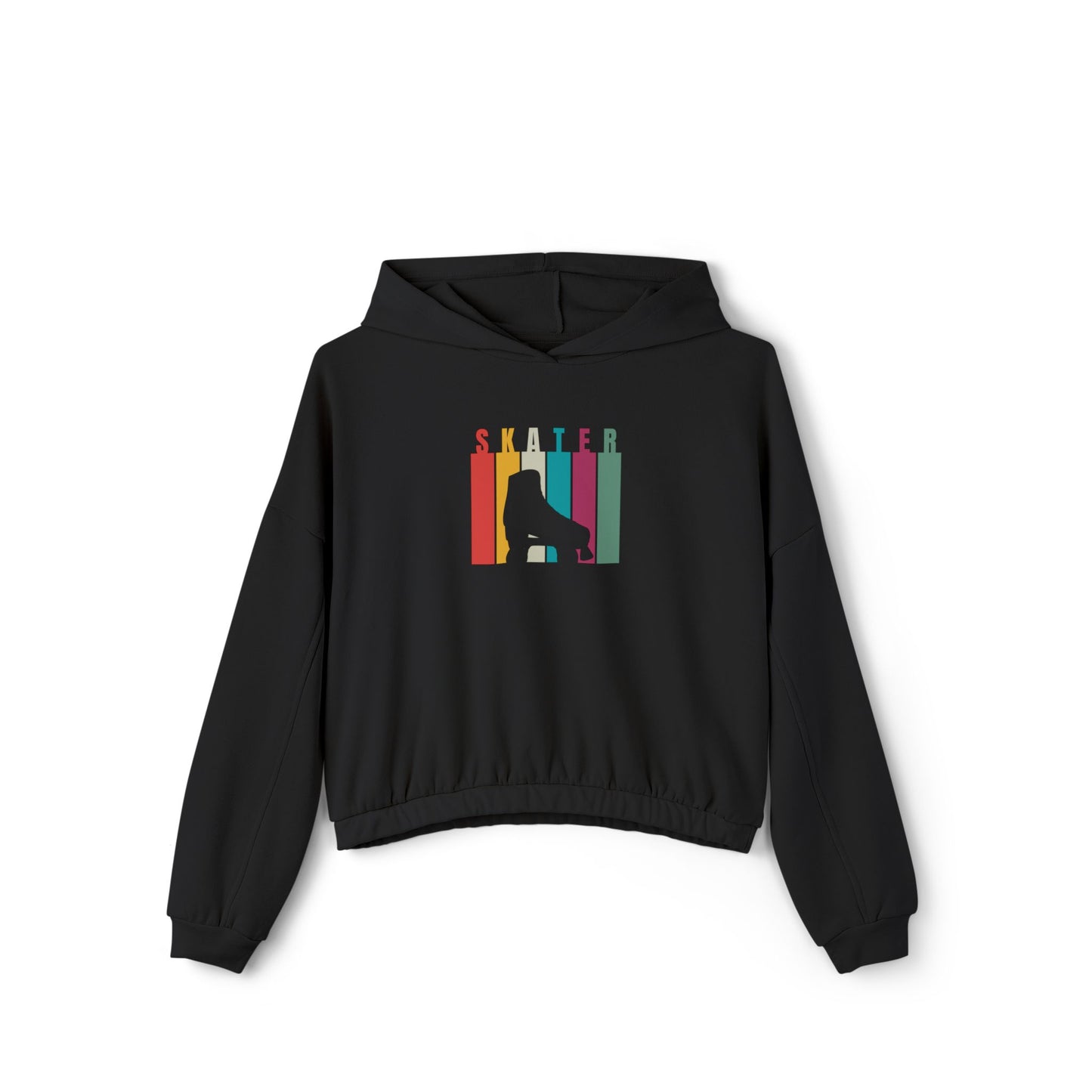 Women’s Cropped Rainbow Stripe Skater Sweatshirt