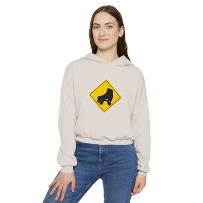 Women’s Cropped Warning Skater Sweatshirt