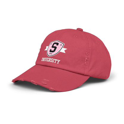 Skater University Emblem (White) Distressed Cap