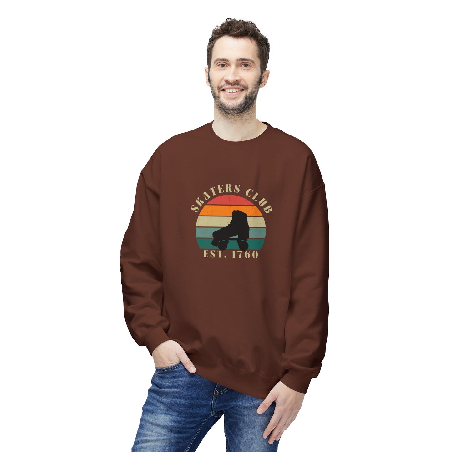 Retro Skaters Club Unisex Fleece Crewneck Sweatshirt