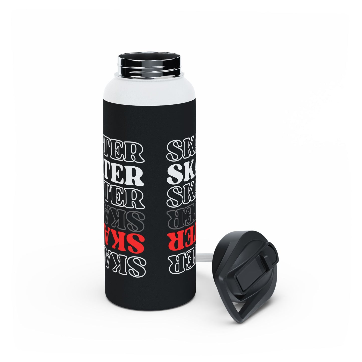 Red Statement Skater Stainless Steel Water Bottle