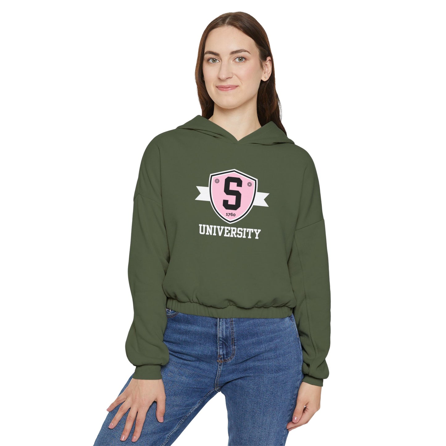 Women’s Cropped Skater University Emblem Sweatshirt