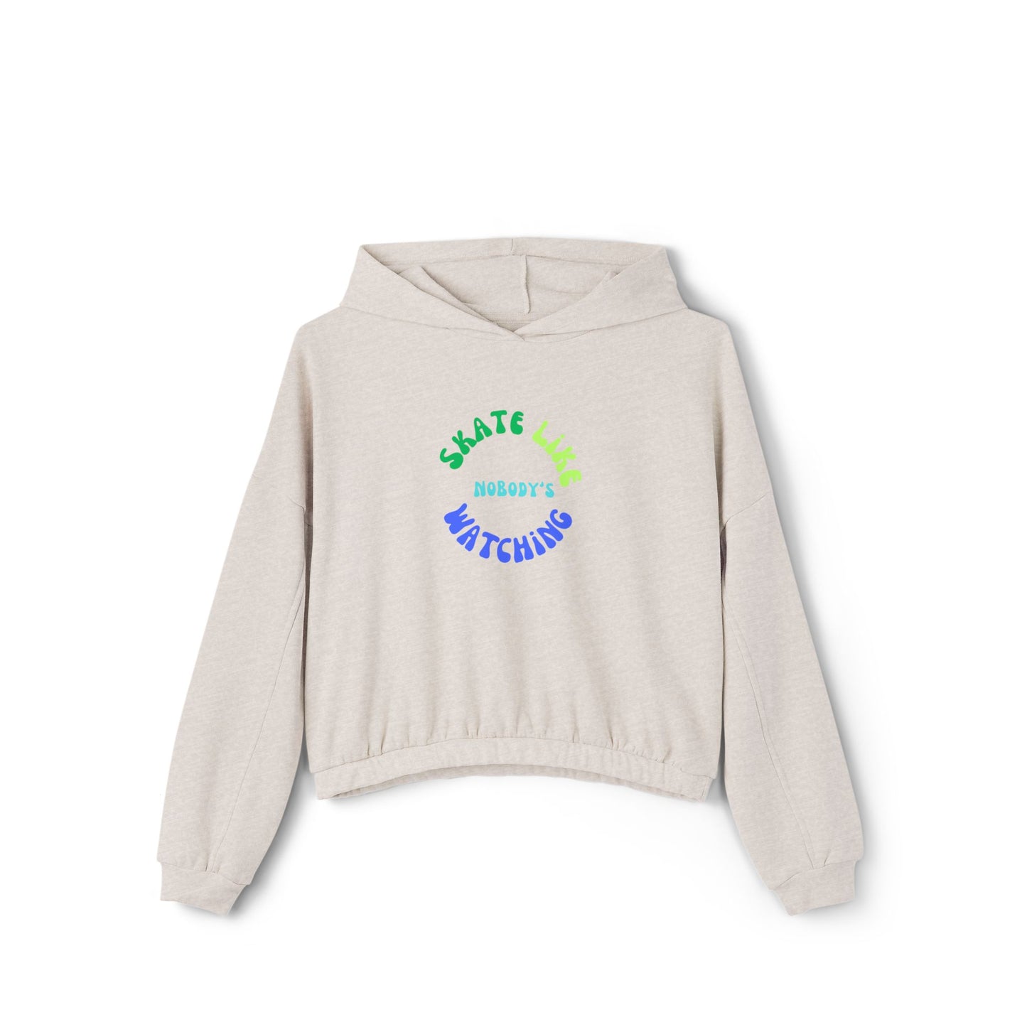 Women’s Cropped Blue/Green Skate Like Nobody's Watching Sweatshirt