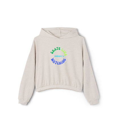 Women’s Cropped Blue/Green Skate Like Nobody's Watching Sweatshirt