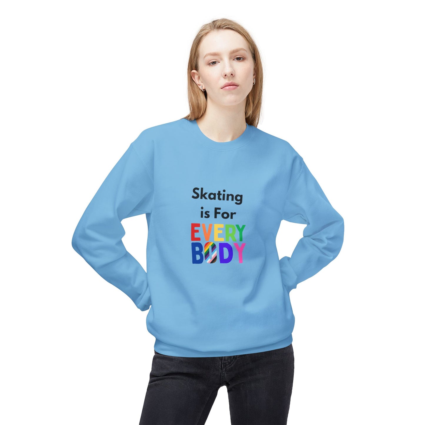 Skating is for Everybody Unisex Fleece Crewneck Sweatshirt