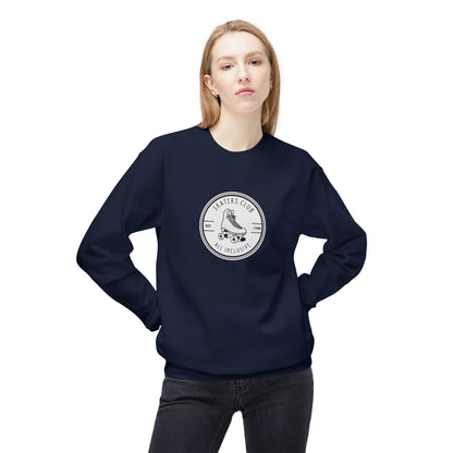 Round White Skaters Club Unisex Fleece Crewneck Sweatshirt