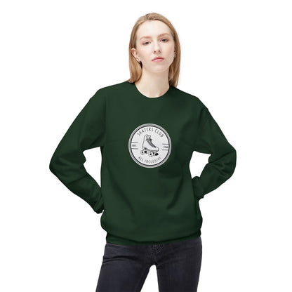 Round White Skaters Club Unisex Fleece Crewneck Sweatshirt