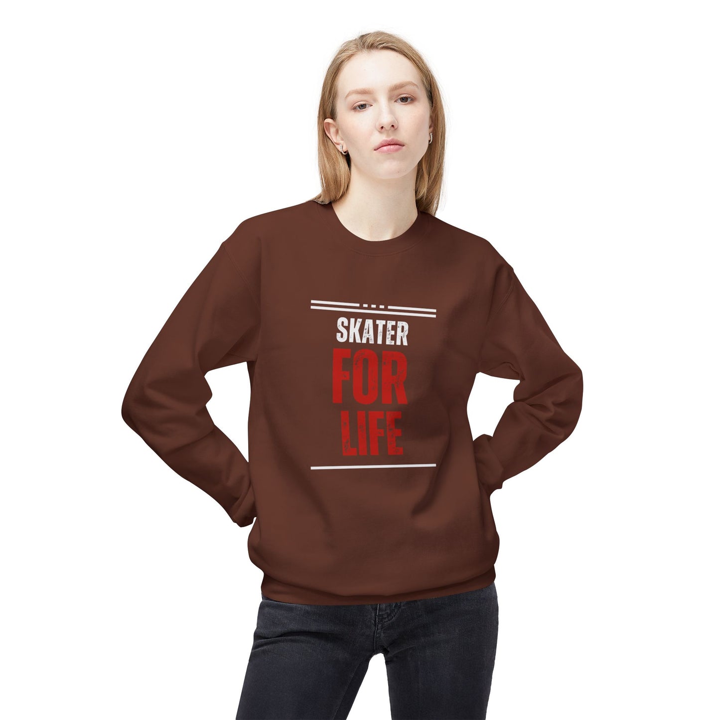 Skater for Life Unisex Fleece Crewneck Sweatshirt