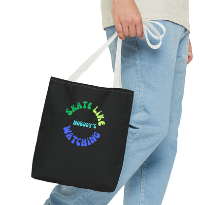 Blue/Green Skate Like Nobody's Watching Tote Bag