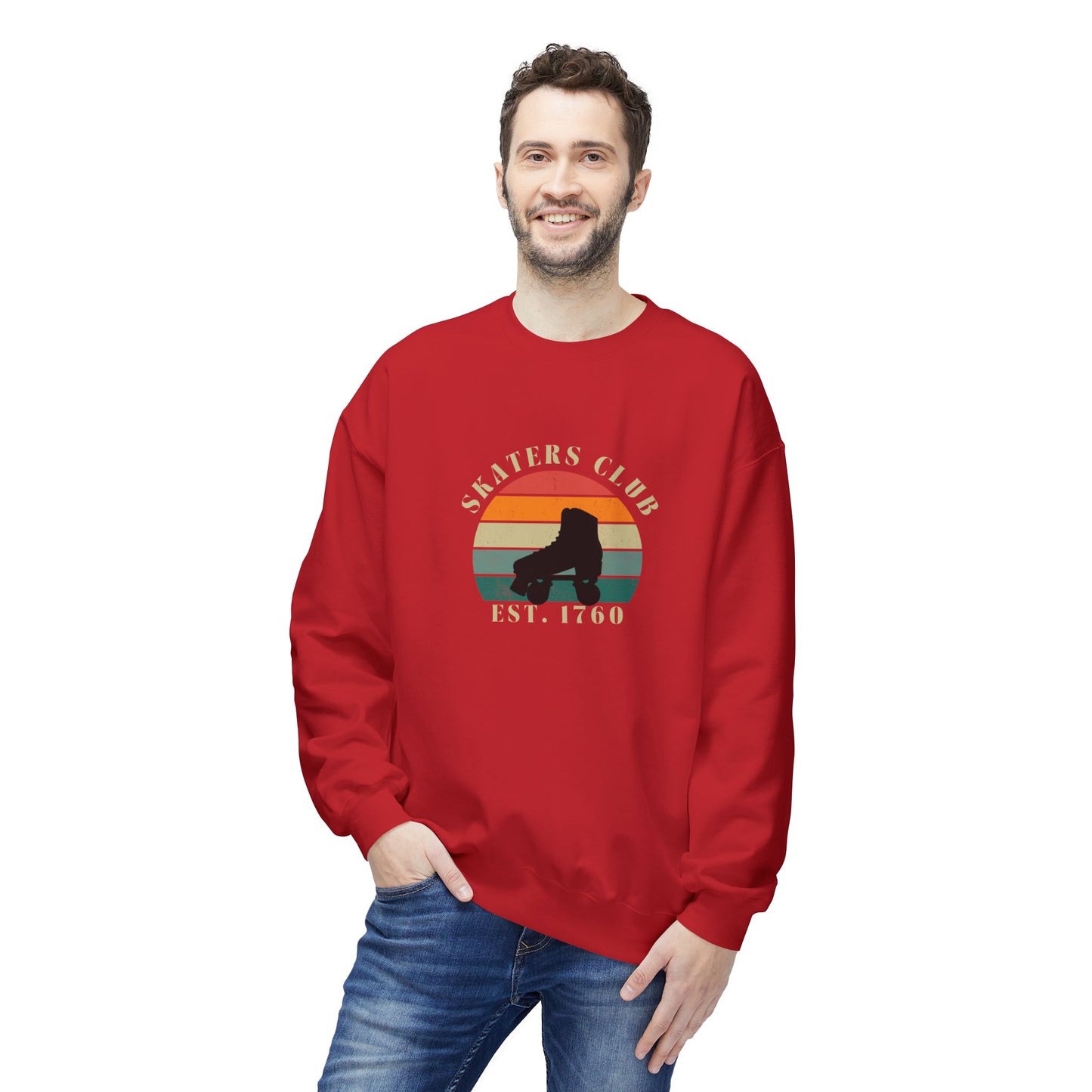 Retro Skaters Club Unisex Fleece Crewneck Sweatshirt