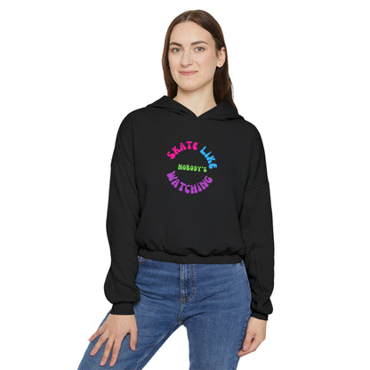 Women’s Cropped Colorful Skate Like Nobody's Watching Sweatshirt