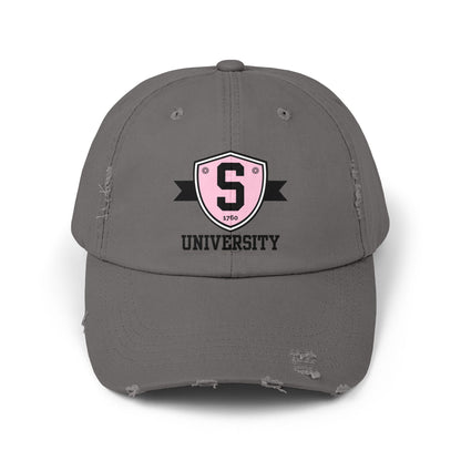 Skater University Emblem (Black) Distressed Cap