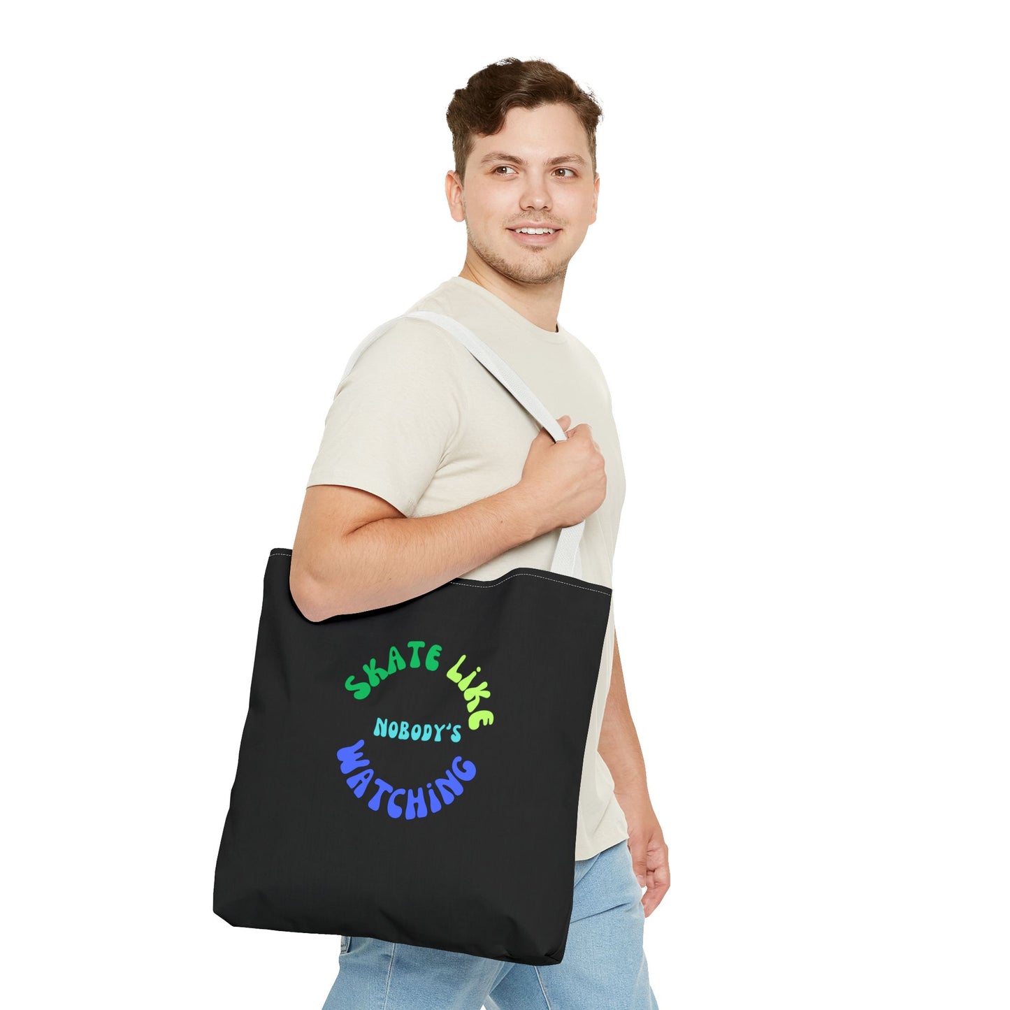 Blue/Green Skate Like Nobody's Watching Tote Bag