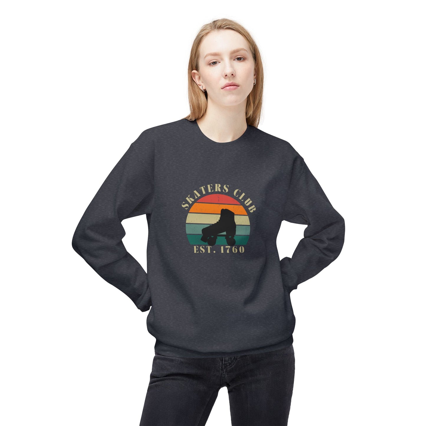 Retro Skaters Club Unisex Fleece Crewneck Sweatshirt