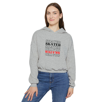 Women’s Cropped Red Statement Skater Sweatshirt