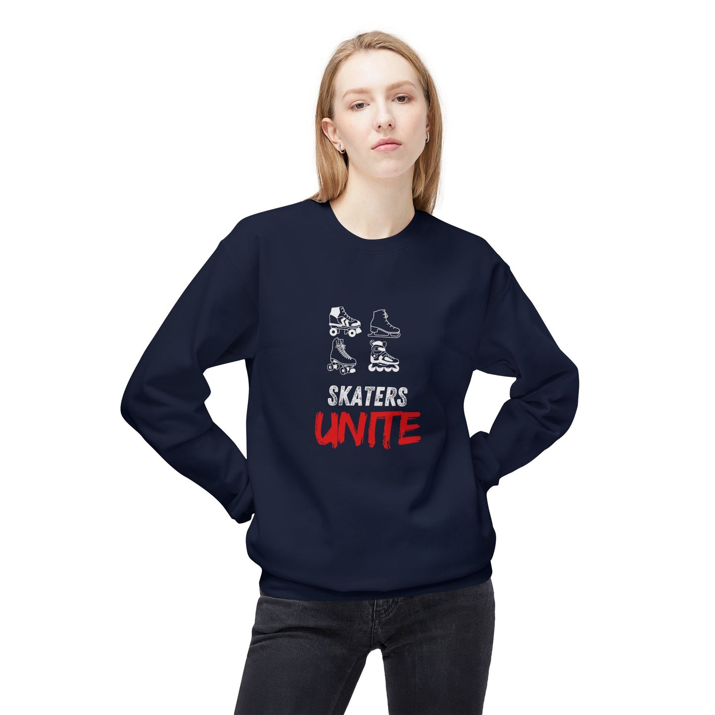 Skaters Unite Unisex Fleece Crewneck Sweatshirt