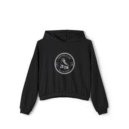 Women’s Cropped Round Black Skaters Club Sweatshirt