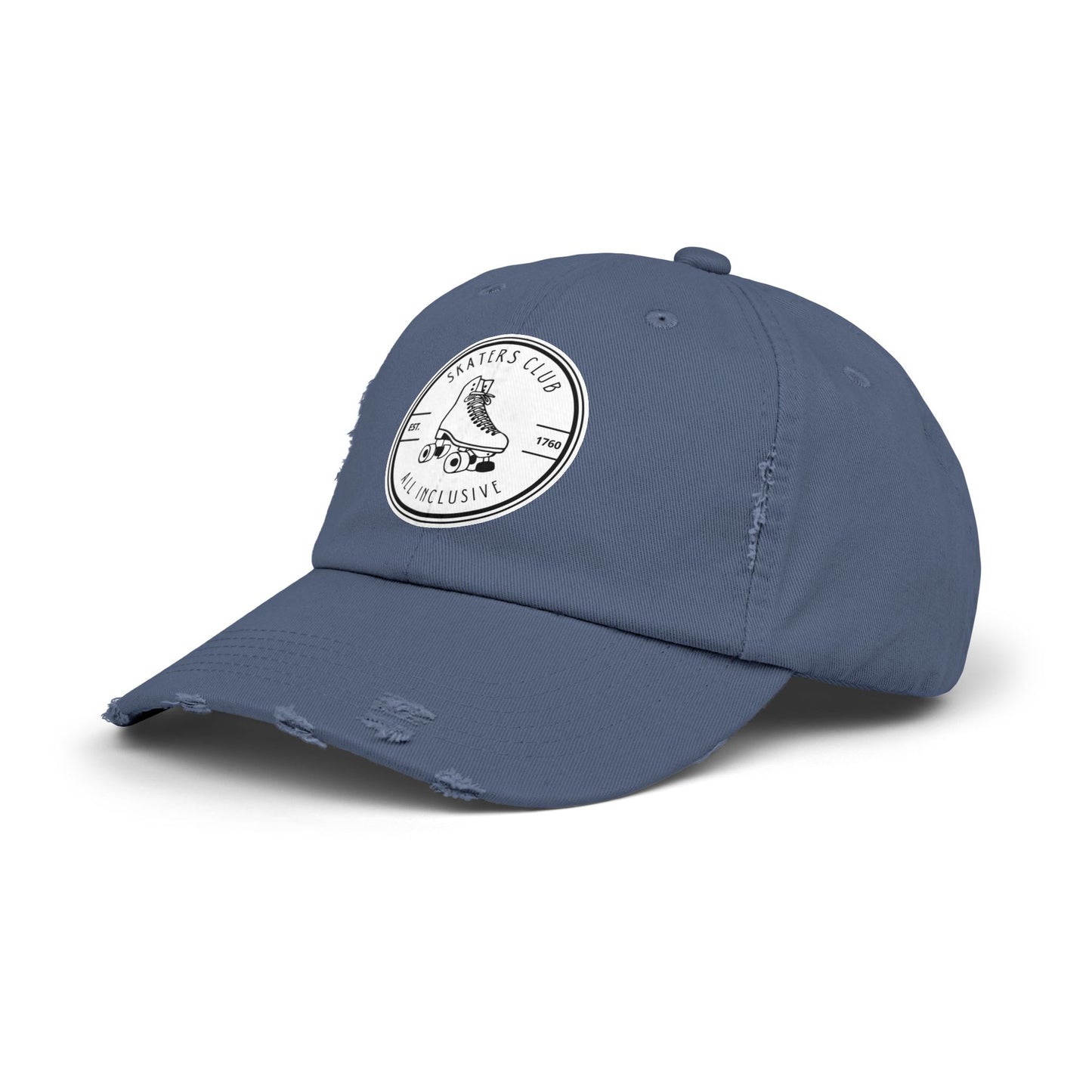 White Skaters Club Distressed Cap