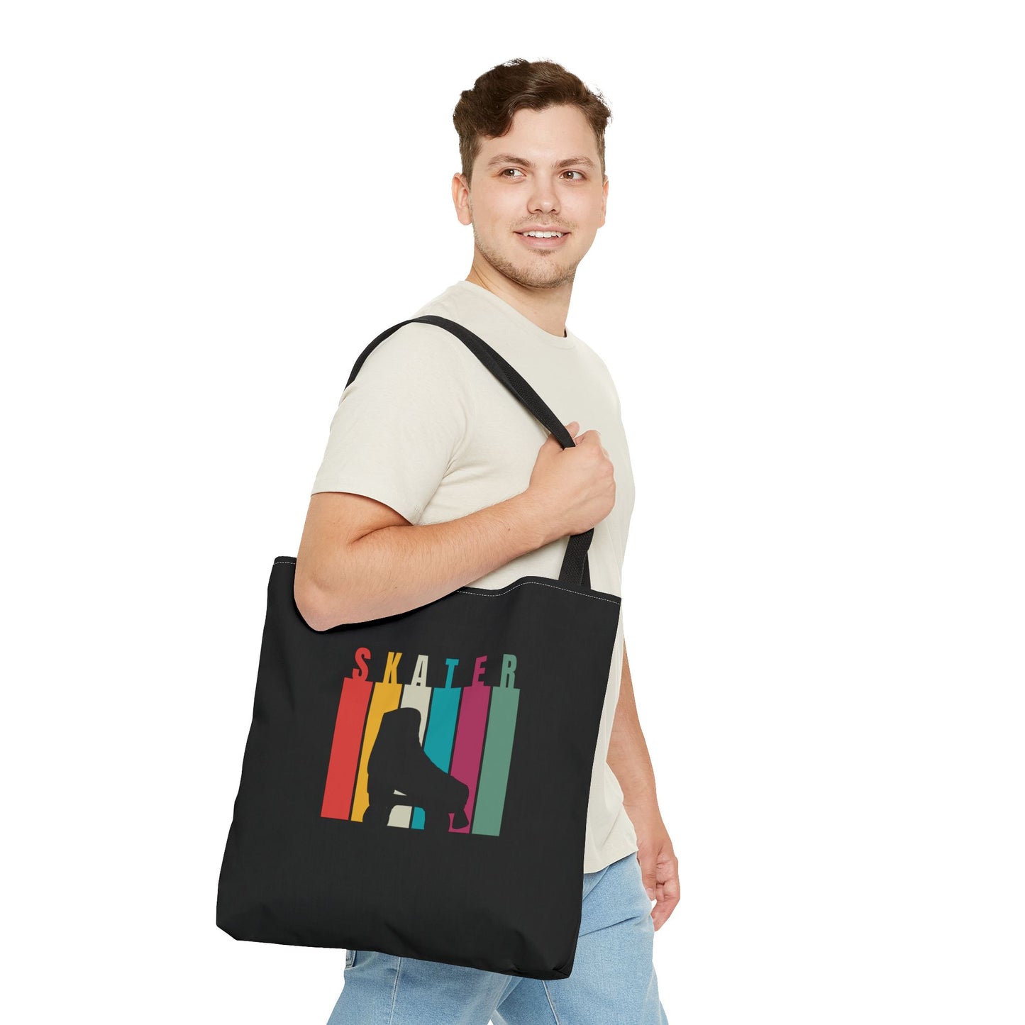 Rainbow Stripe Skater Tote Bag