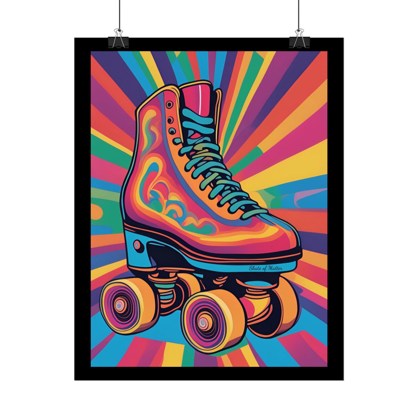 Psychedelic Roller Skate Rolled Poster