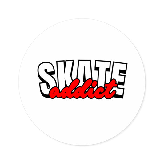 Skate Addict Round Sticker