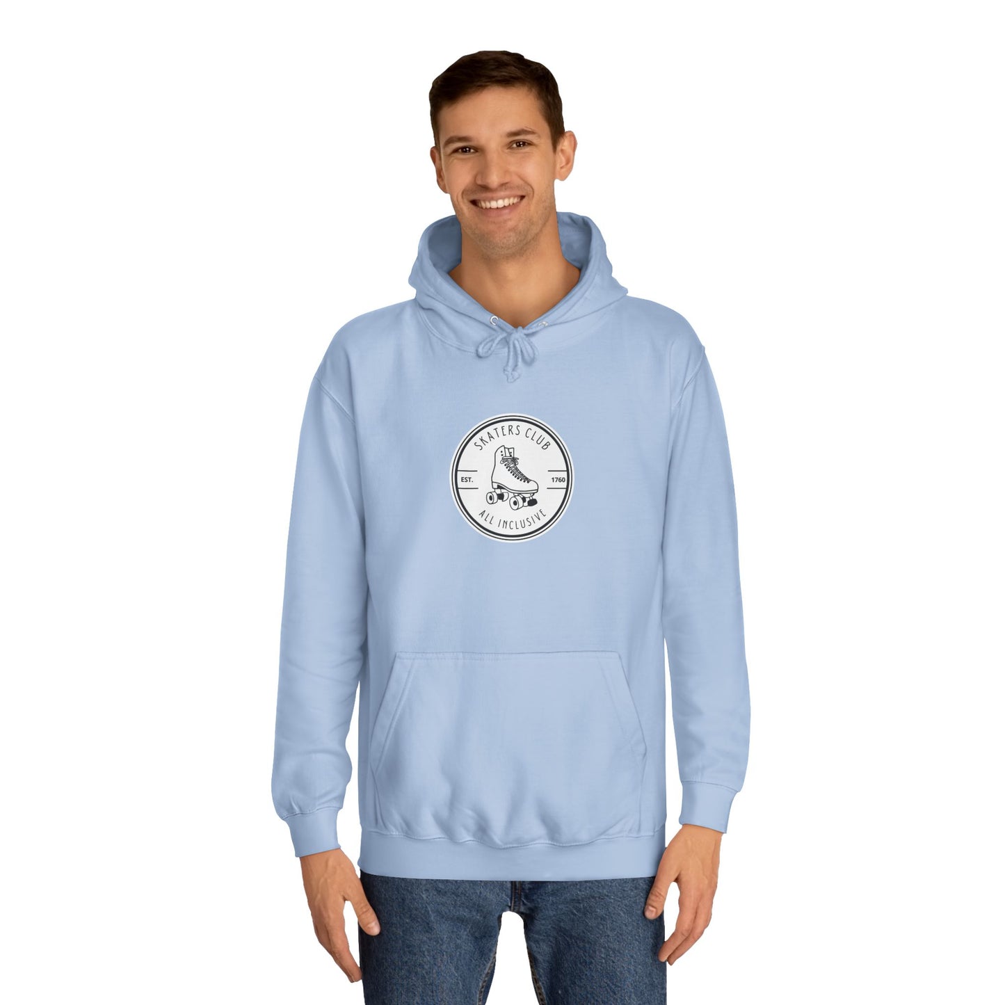 White Round Skaters Club Unisex Hoodie