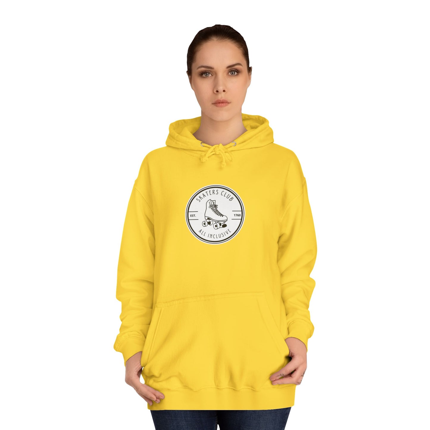 White Round Skaters Club Unisex Hoodie