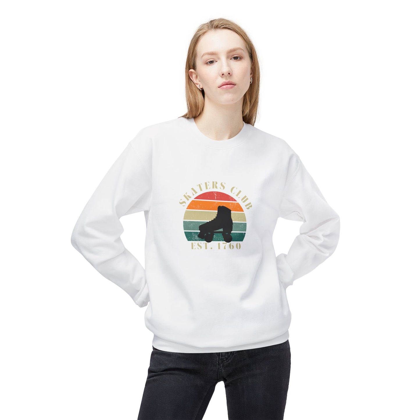 Retro Skaters Club Unisex Fleece Crewneck Sweatshirt