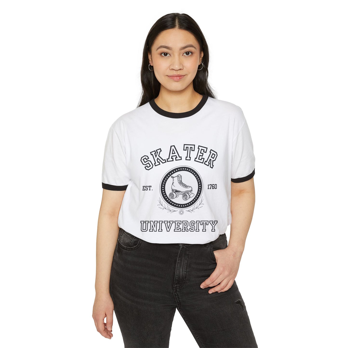 Skater University (Solid) Unisex Cotton Ringer T-Shirt