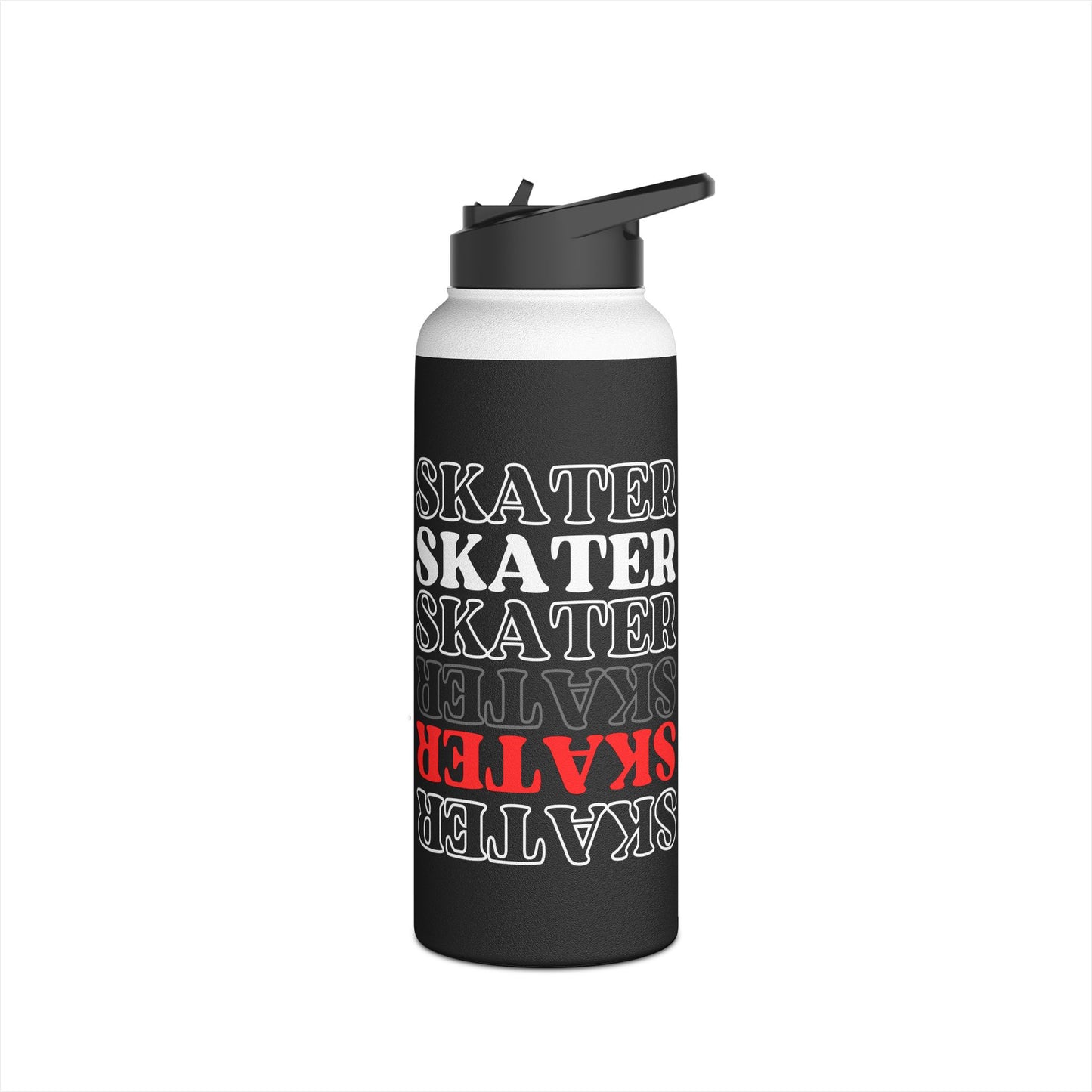 Red Statement Skater Stainless Steel Water Bottle