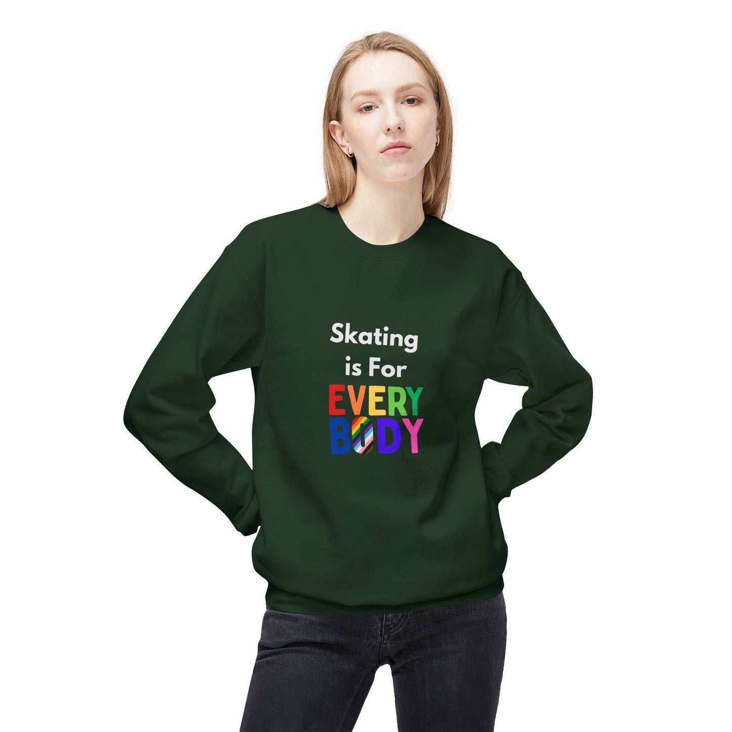 Skating is for Everybody Unisex Fleece Crewneck Sweatshirt