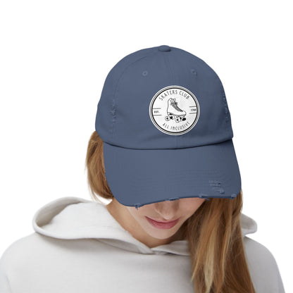 White Skaters Club Distressed Cap