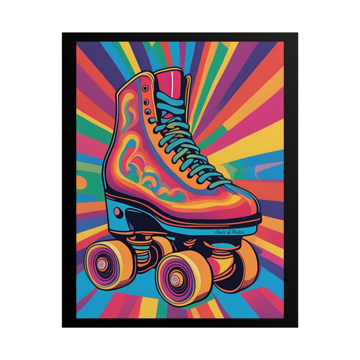 Psychedelic Roller Skate Rolled Poster