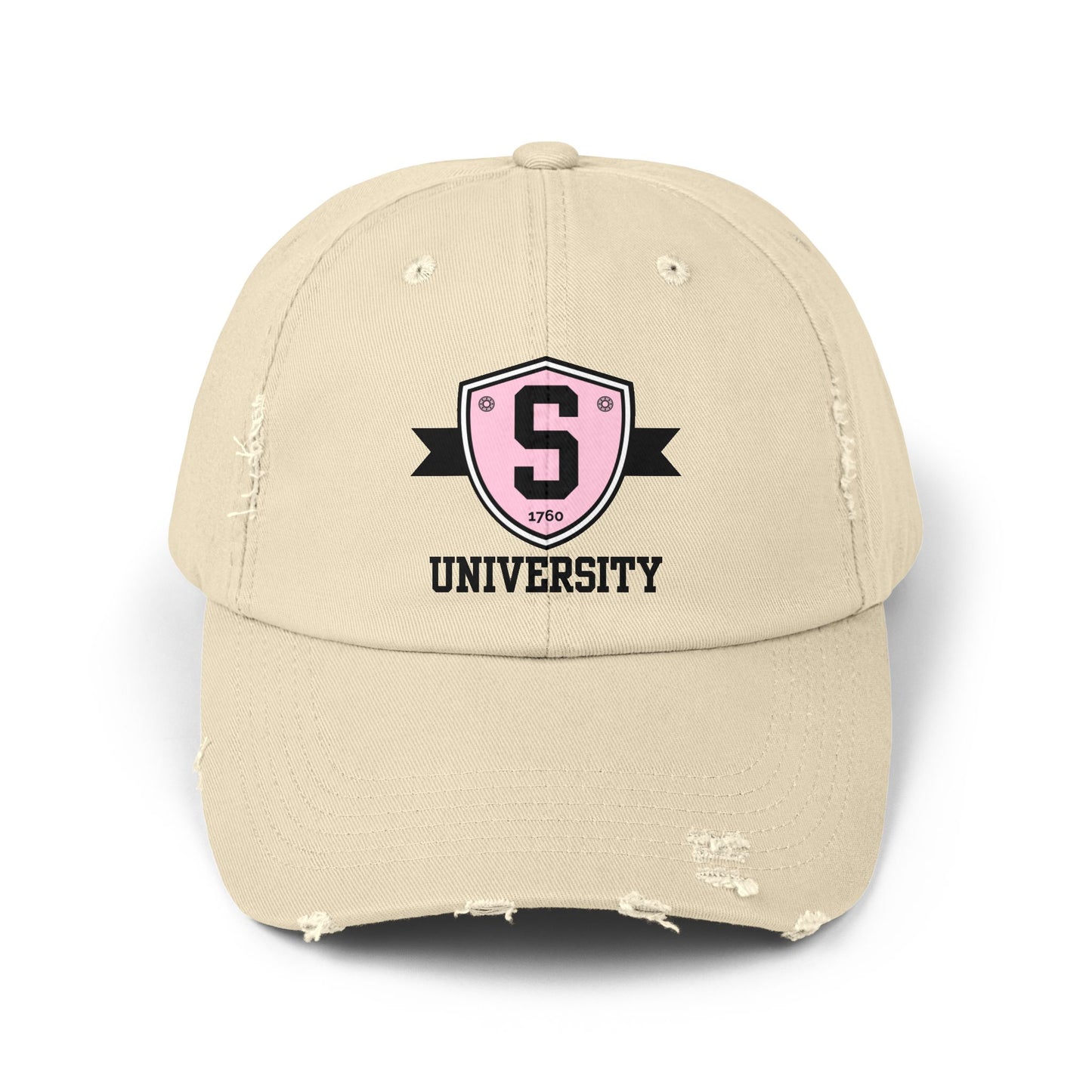 Skater University Emblem (Black) Distressed Cap