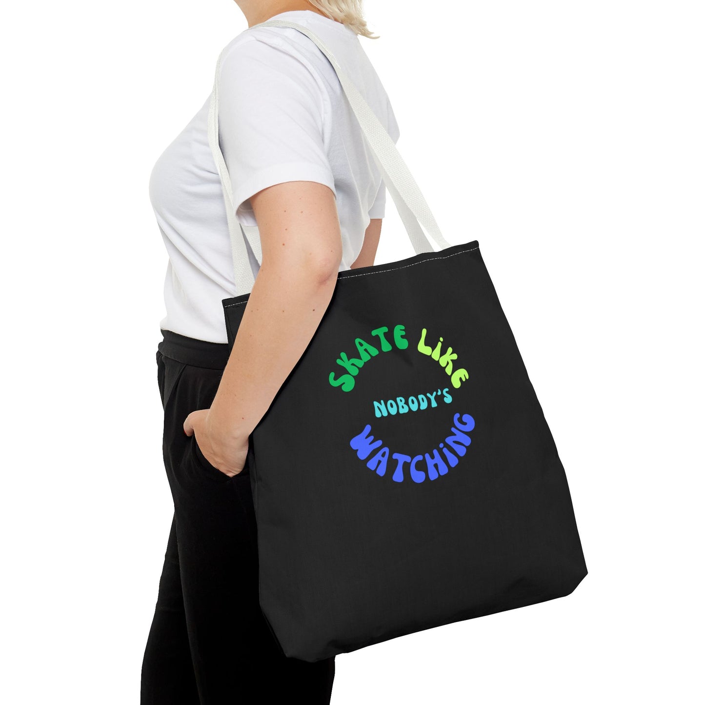 Blue/Green Skate Like Nobody's Watching Tote Bag