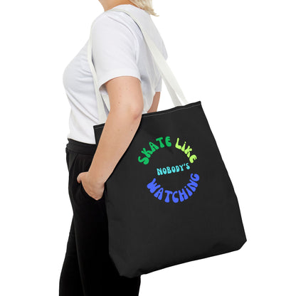 Blue/Green Skate Like Nobody's Watching Tote Bag