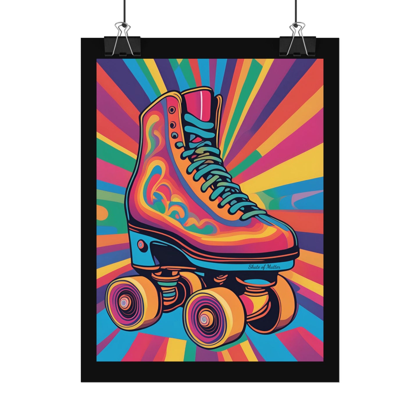 Psychedelic Roller Skate Rolled Poster