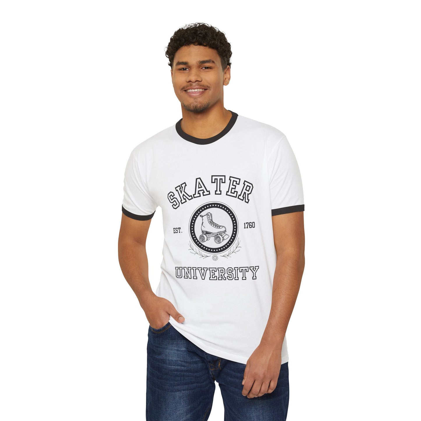 Skater University (Solid) Unisex Cotton Ringer T-Shirt