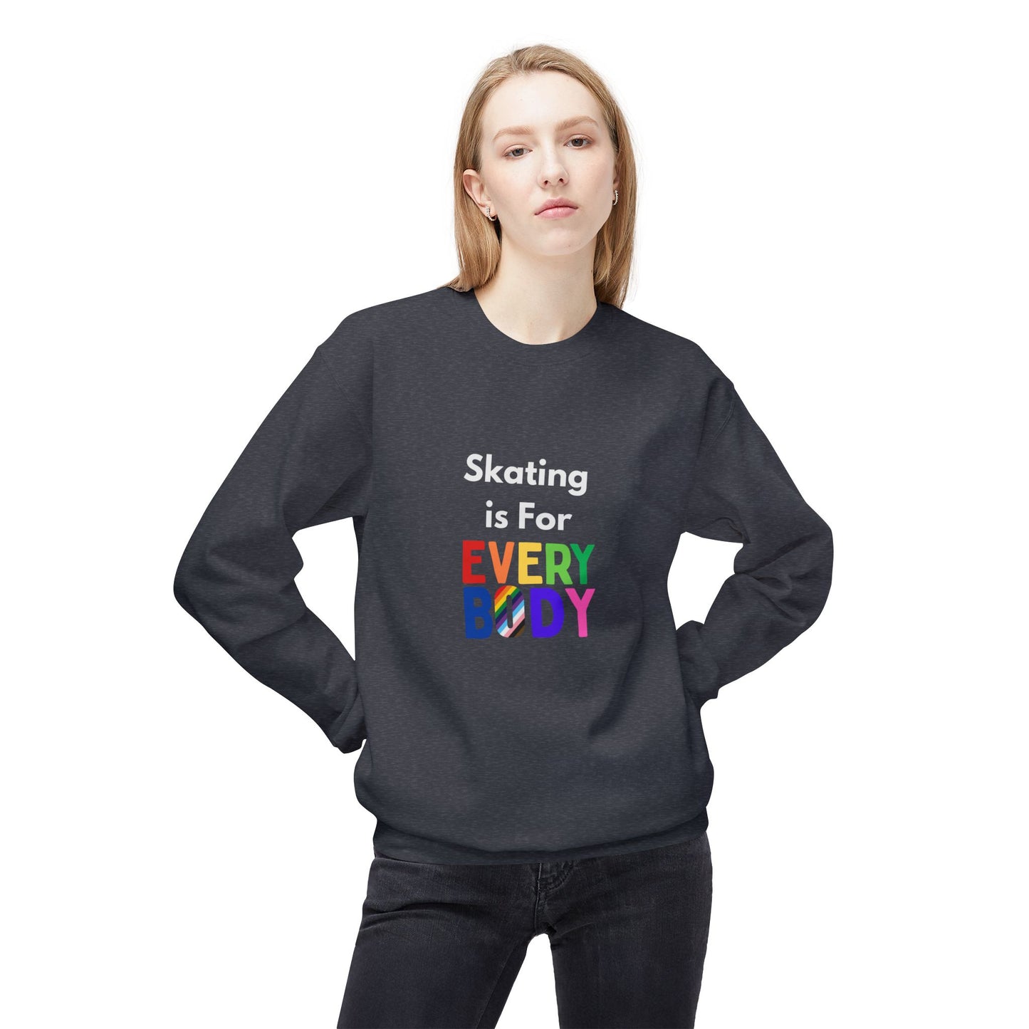 Skating is for Everybody Unisex Fleece Crewneck Sweatshirt