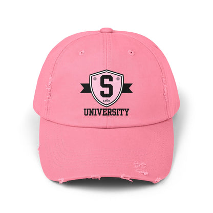 Skater University Emblem (Black) Distressed Cap