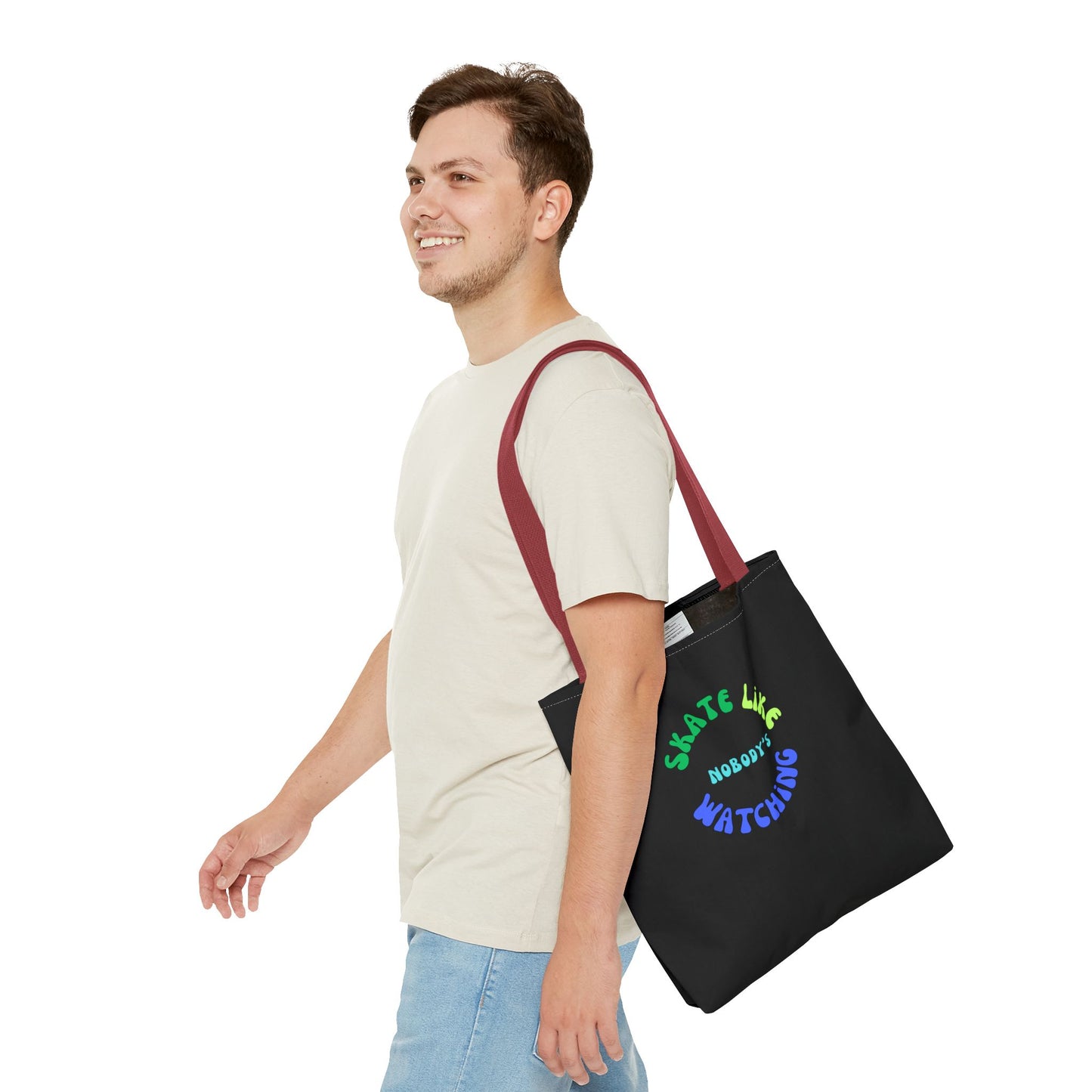 Blue/Green Skate Like Nobody's Watching Tote Bag