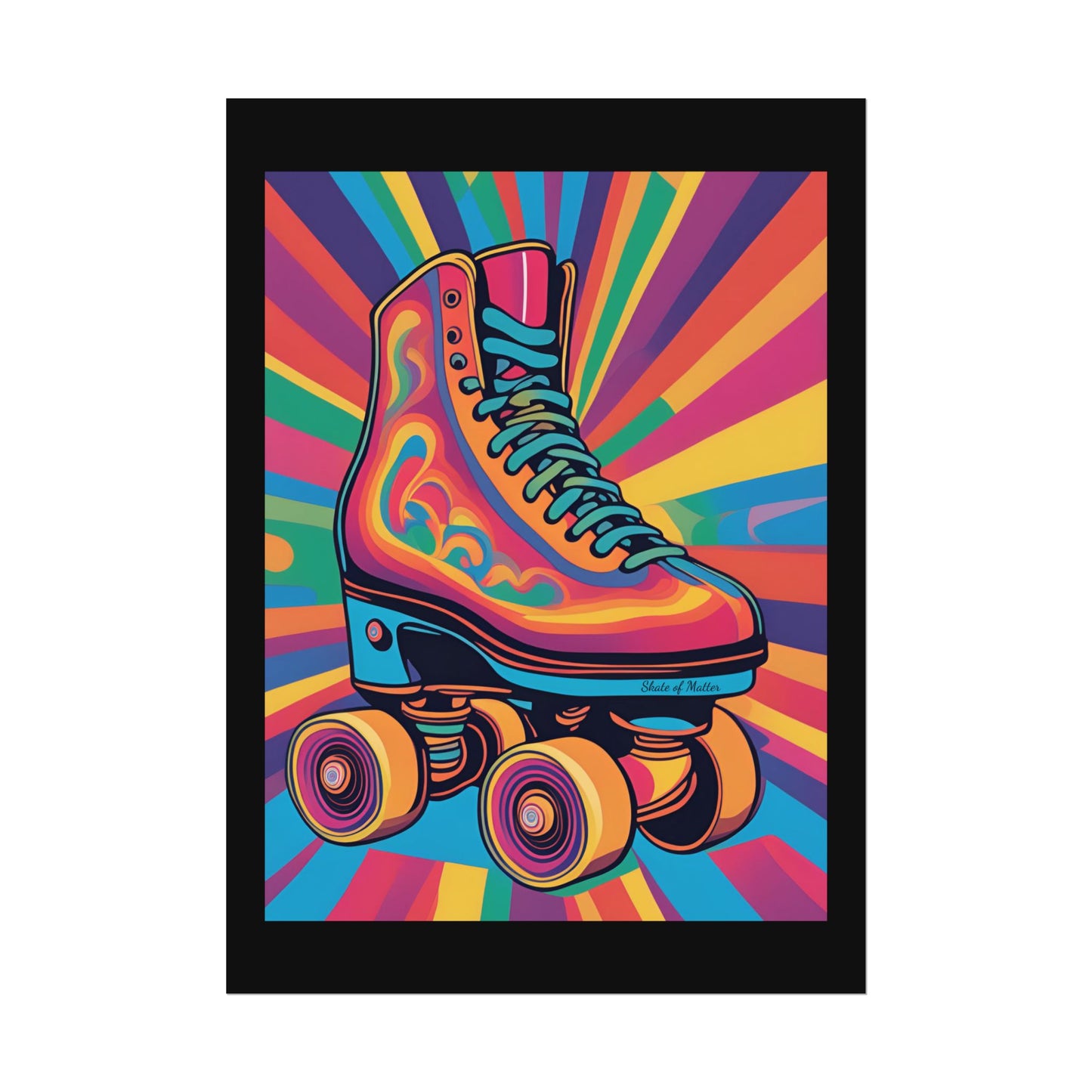 Psychedelic Roller Skate Rolled Poster