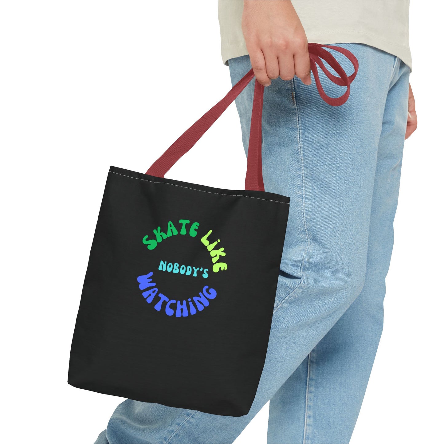 Blue/Green Skate Like Nobody's Watching Tote Bag